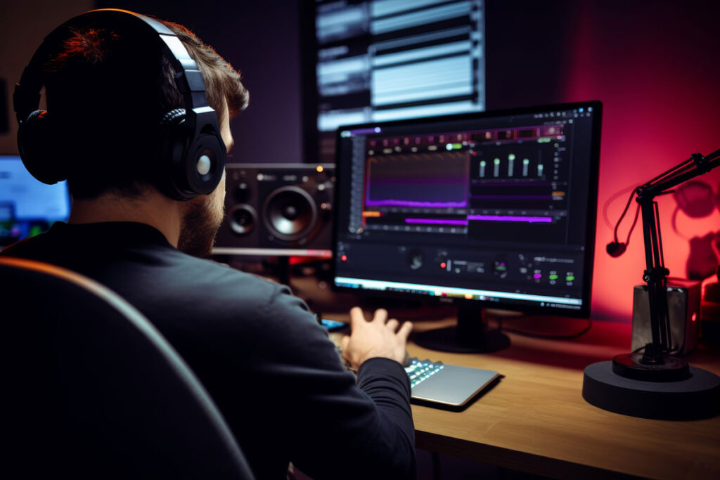 Guy-Mixing-Audio-at-home